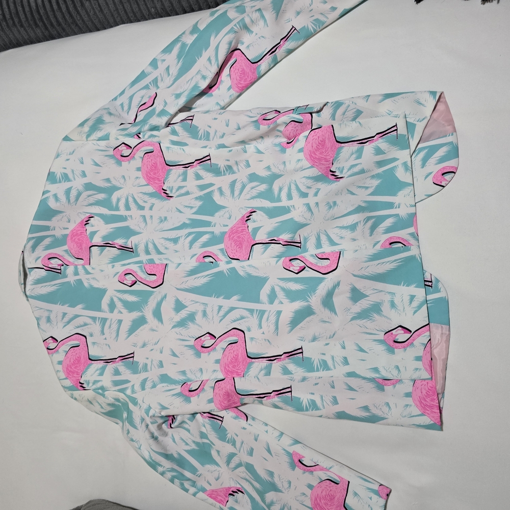 Shinesty El FlamencoTropical Flamingo Print Suit Size 38 Blazer, 30/31 Pants - Picture 3 of 13